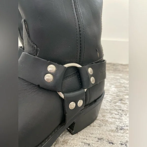 Vtg 80s Biker Boots Harness Moto Made IN USA Leather Maxitred Motorcycle Sz 8.5 - Picture 7 of 15